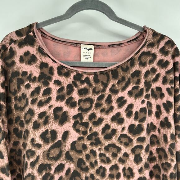 Wiya Italy Leopard Print Pullover Sweatshirt Women's One Size - Picture 3 of 8